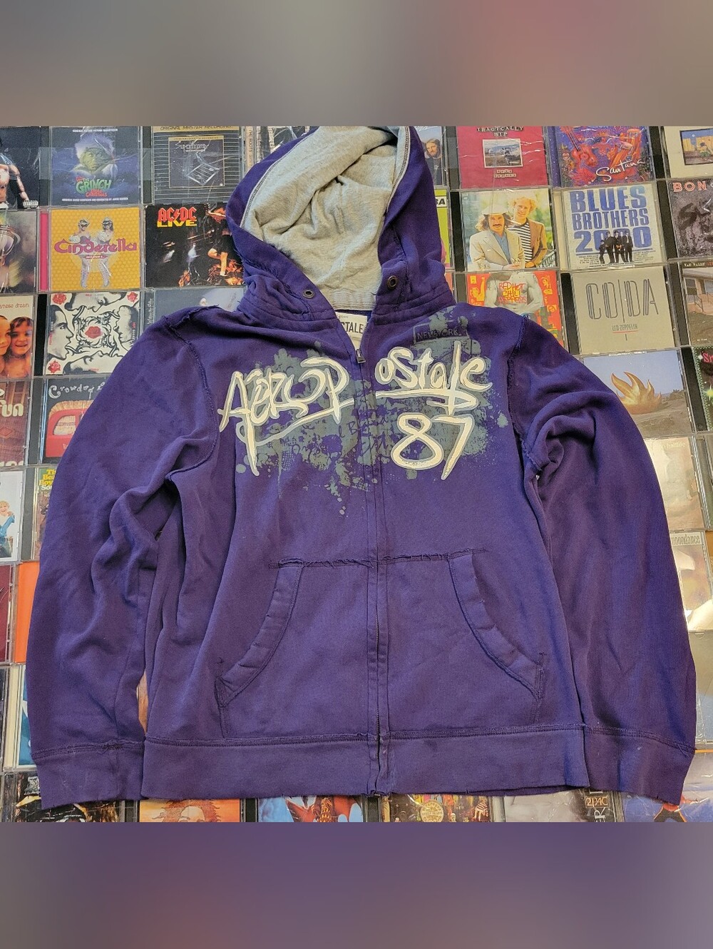Aeropostale Y2k Purple Hooded Zip-Up